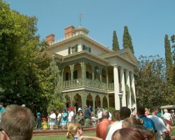 The antebellum exterior of the Haunted Mansion